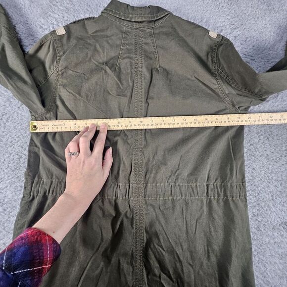Cabi Anorak Military Jacket Womens S Olive Green Long Zip‎ Pockets Camo Army - Picture 13 of 14